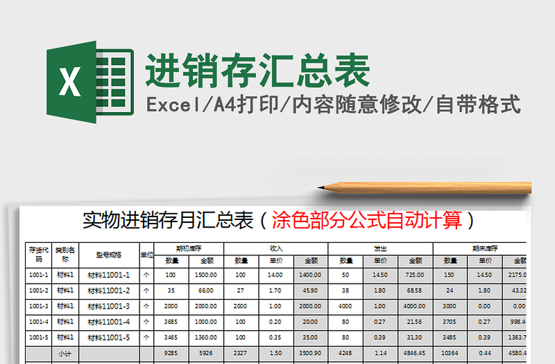 2021年进销存汇总表