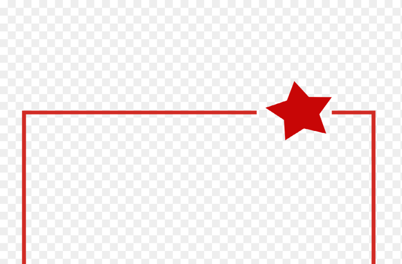 红色文本框标题框线条飘带五角星装饰免抠元素素材