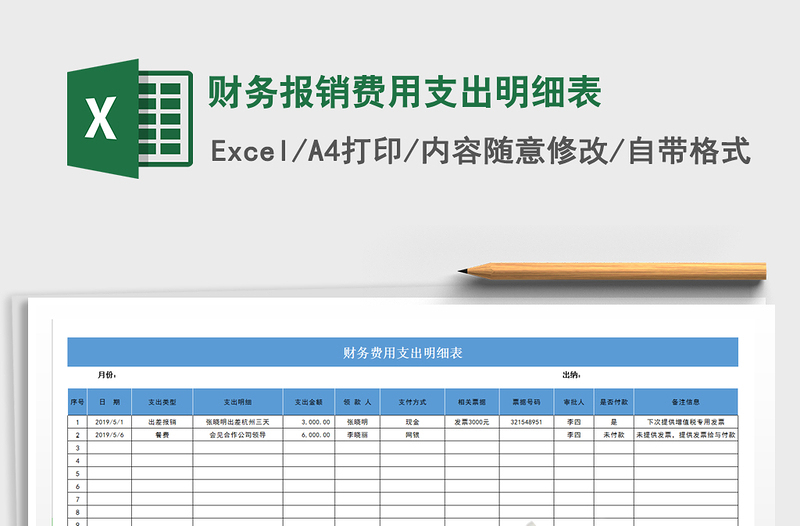 2021年财务报销费用支出明细表