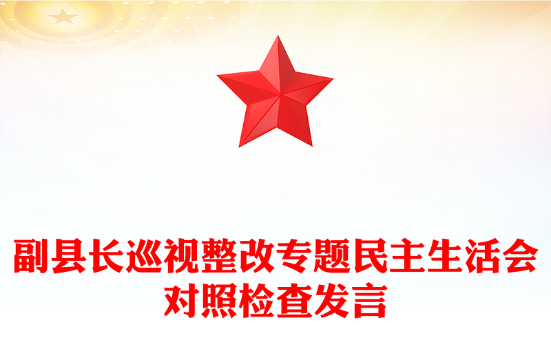 副县长巡视整改专题民主生活会对照检查发言