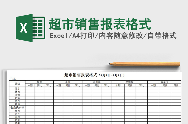 2021年超市销售报表格式