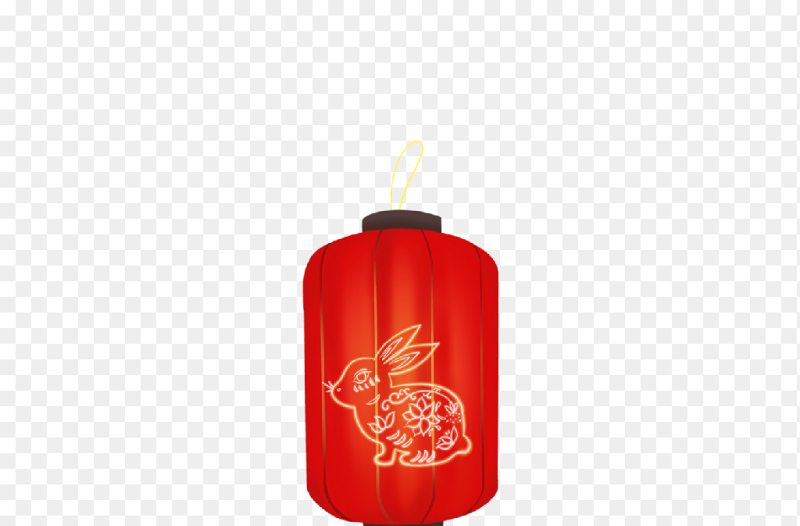 兔子灯笼玉兔花灯开心过元宵中国传统节日元宵节免抠元素素材