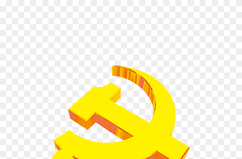 党徽单个金黄色立体创意党政免抠元素素材