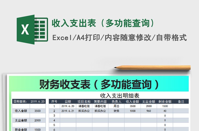 2021年收入支出表（多功能查询）