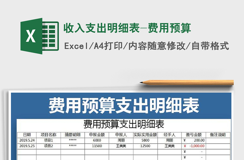 2021年收入支出明细表-费用预算