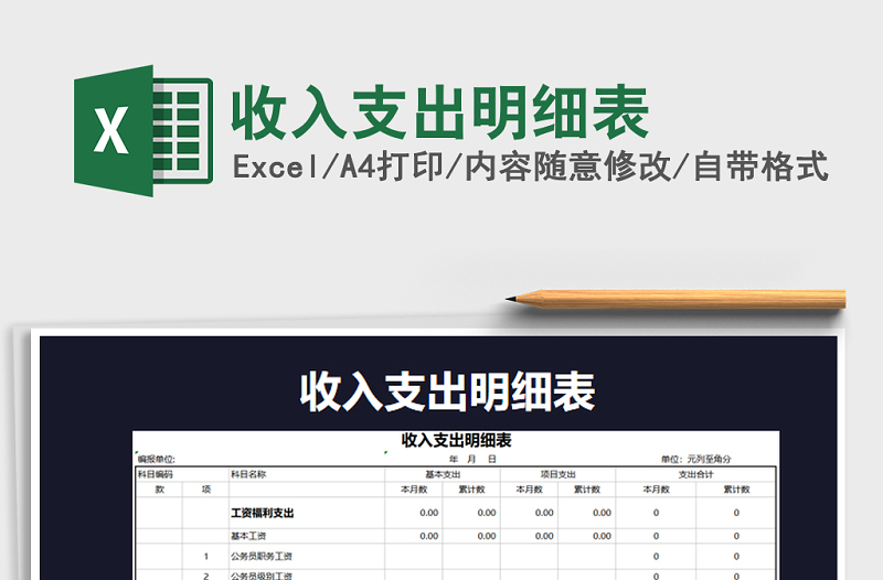 2022年收入支出明细表免费下载