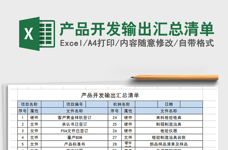 2021年产品开发输出汇总清单