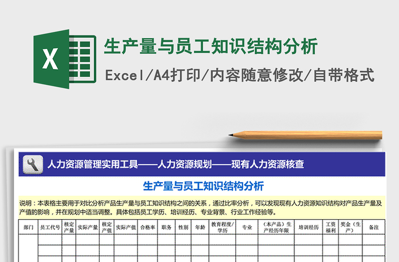 2021年生产量与员工知识结构分析免费下载