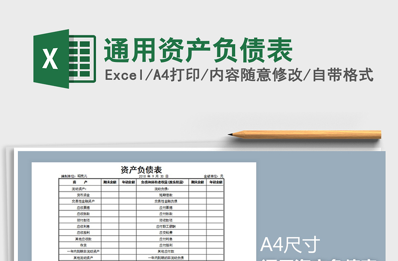 2022年通用资产负债表免费下载