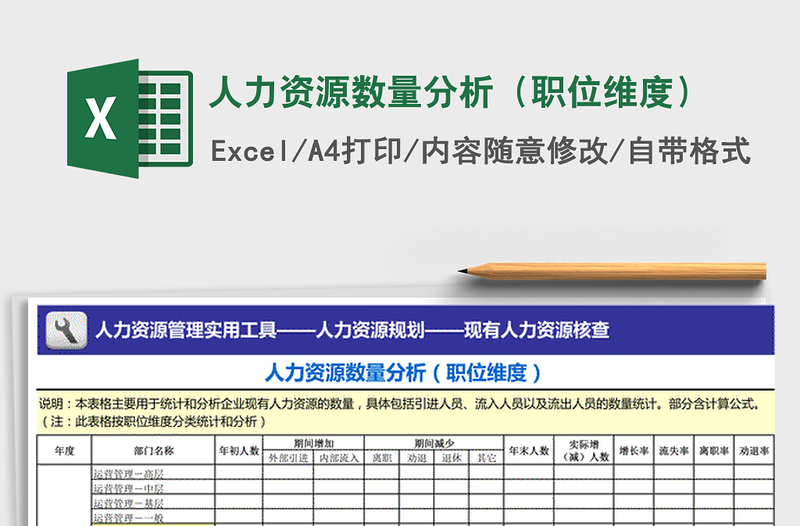 2022年人力资源数量分析（职位维度）免费下载