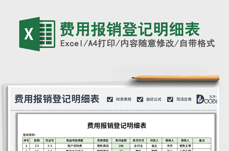 2021年费用报销登记明细表