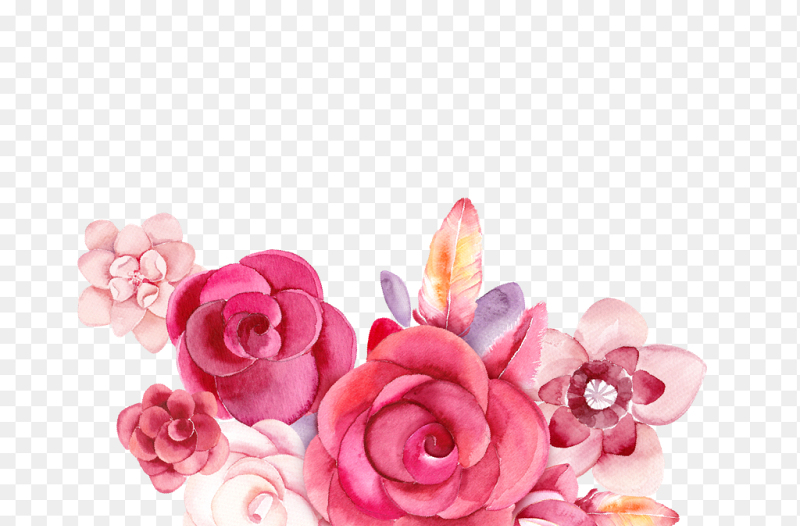 水墨风手绘玫瑰花优雅38妇女节三八妇女节女神节免抠元素素材