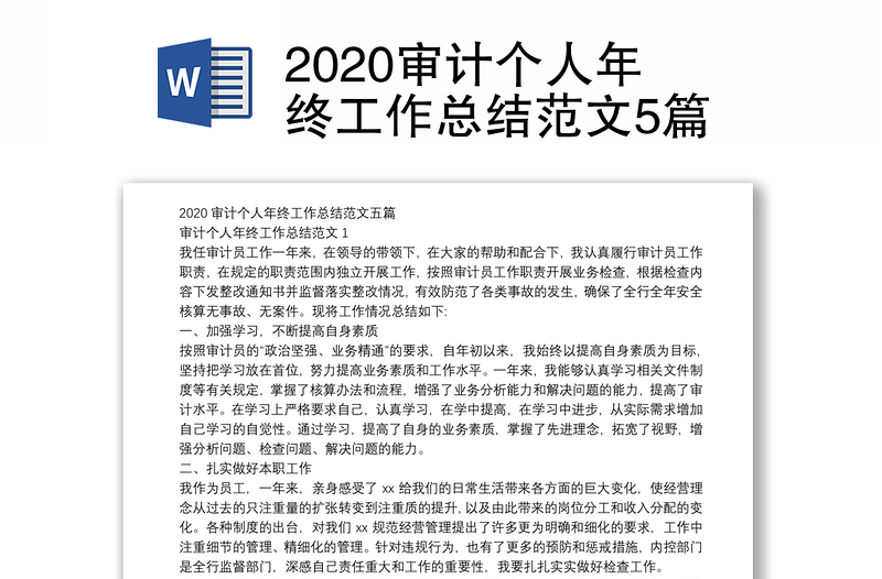 2020审计个人年终工作总结范文5篇