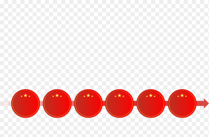 红色圆形多个文本框星星五角星装饰免抠元素素材