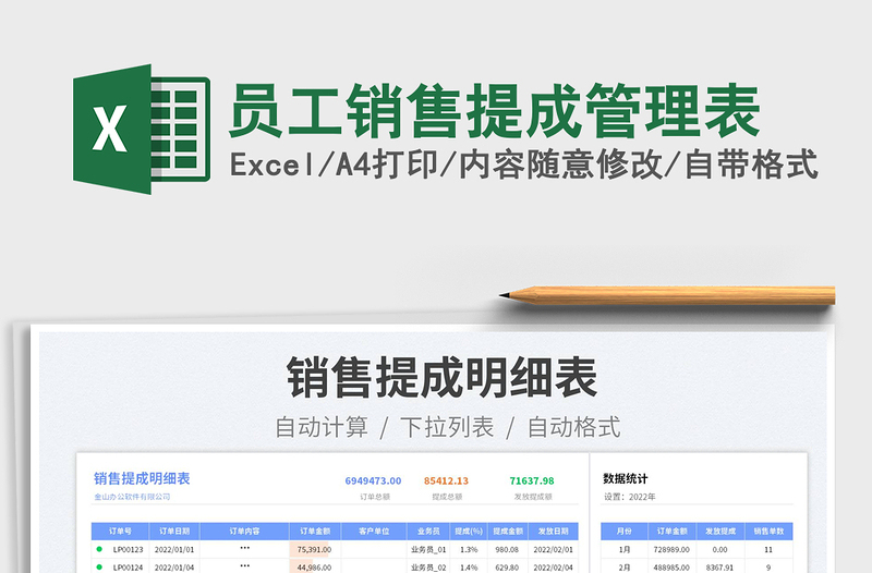 2023员工销售提成管理表免费下载