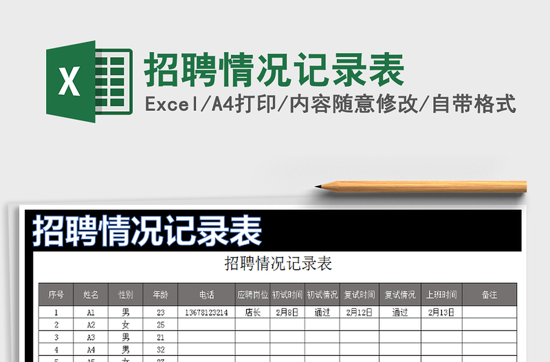 2021年招聘情况记录表