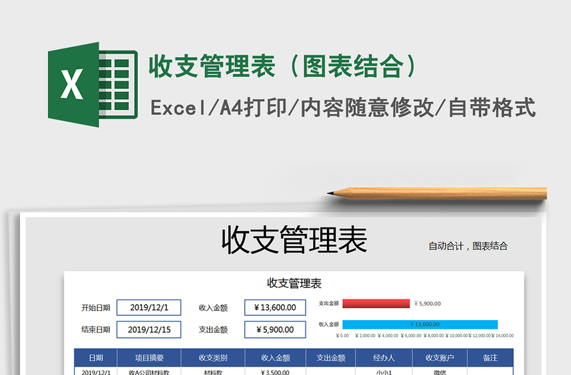 2021年收支管理表（图表结合）