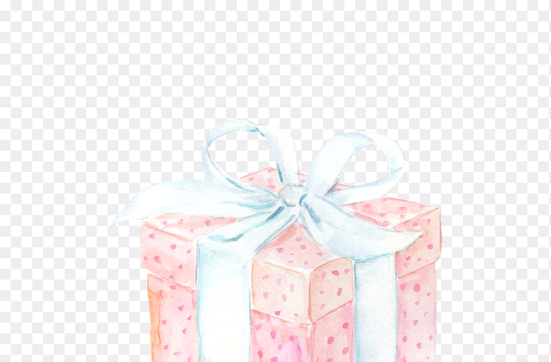 粉色小清新礼物礼盒惊喜蝴蝶结装饰情人节免抠元素素材