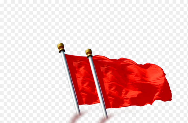 红色旗帜党政免抠元素素材