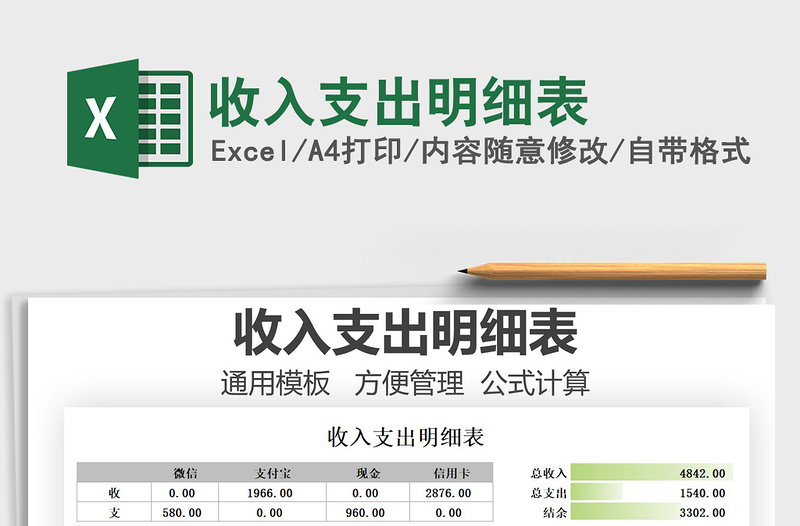 2021收入支出明细表免费下载