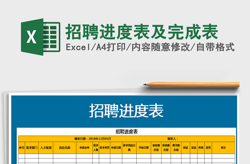 2021年招聘进度表及完成表免费下载