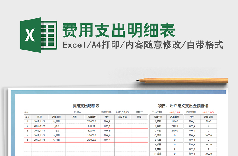 2021年费用支出明细表