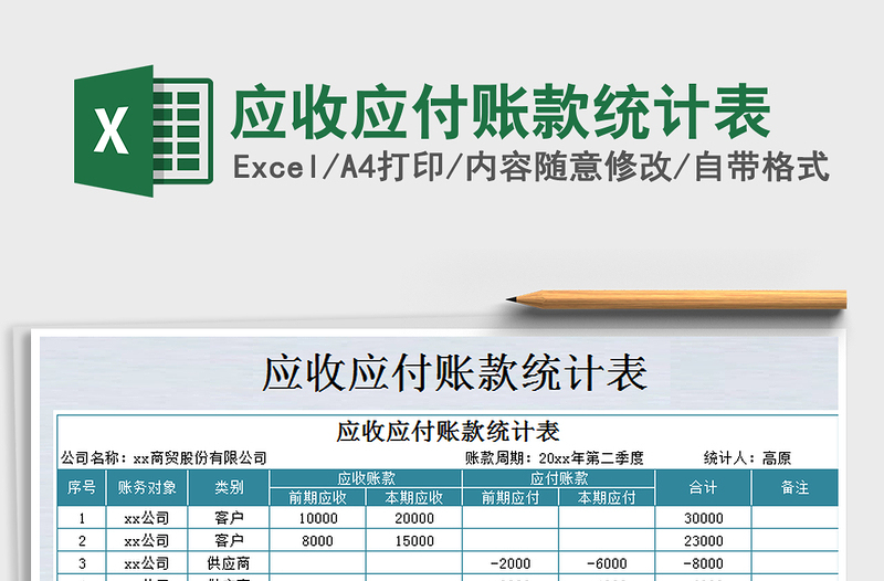 2021年应收应付账款统计表