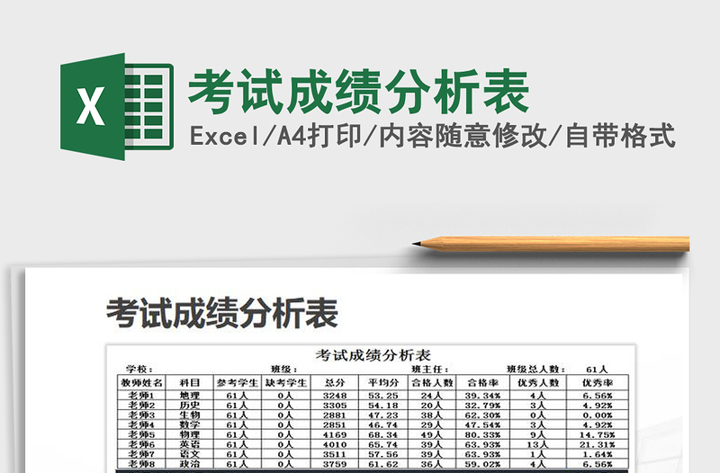 2021年考试成绩分析表