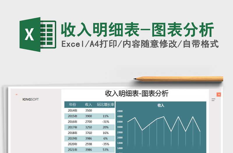 2022年收入明细表-图表分析免费下载