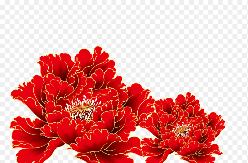 红色花朵大气清新免抠元素素材