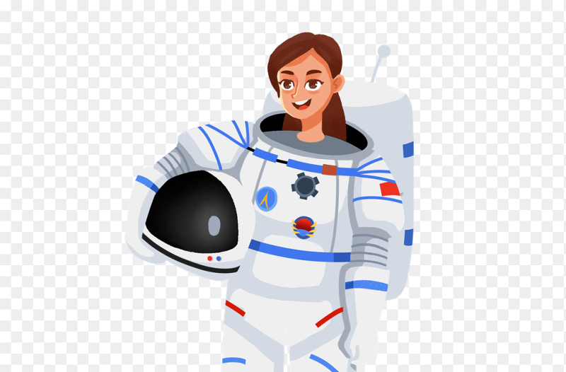 女航天员宇航员创意插画风职业人物免抠元素素材