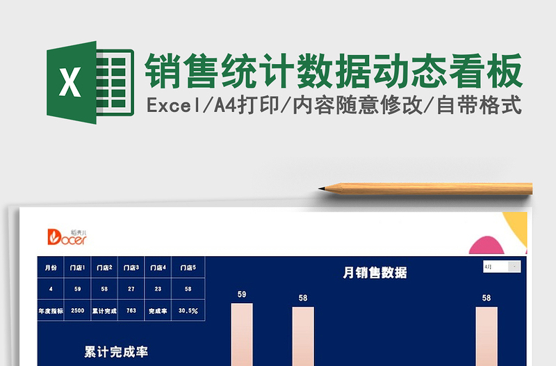 2022年销售统计数据动态看板免费下载