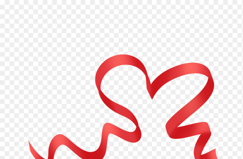 红色爱心彩带红丝带情人节免抠元素素材