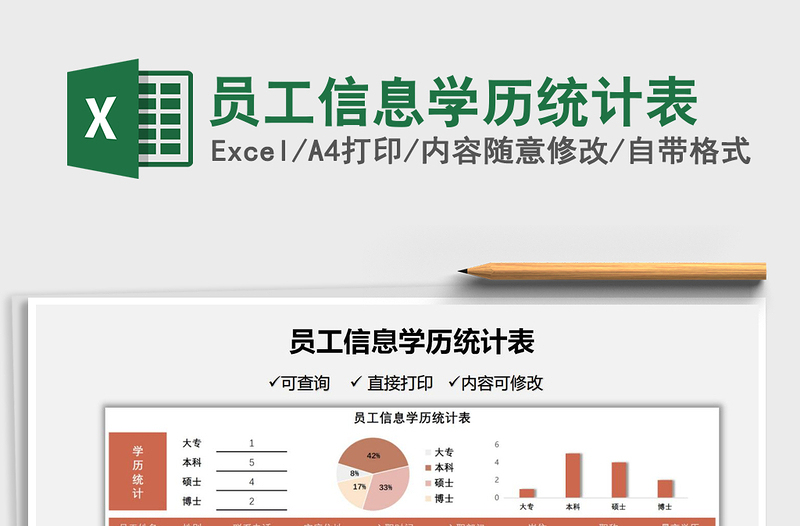 2022员工信息学历统计表免费下载