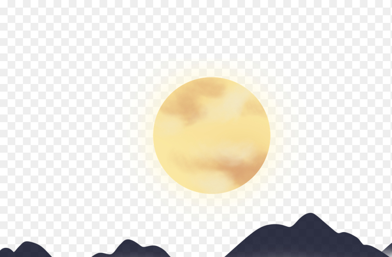 创意月夜山脉大山插画免抠元素素材