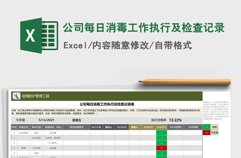 2021年公司每日消毒工作执行及检查记录