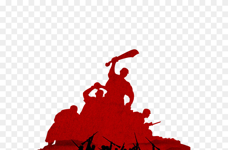 红色士兵军人胜利战场欢呼党政免抠元素素材