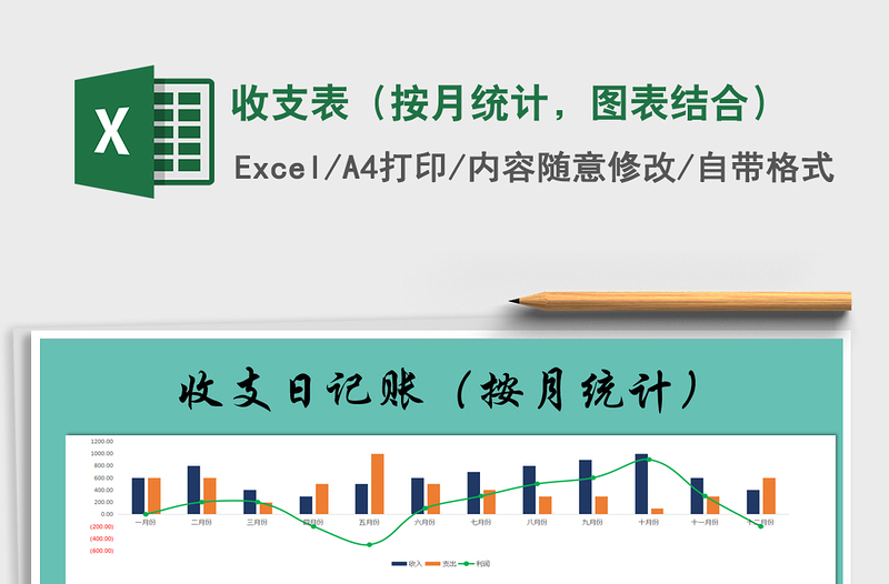 2021年收支表（按月统计，图表结合）