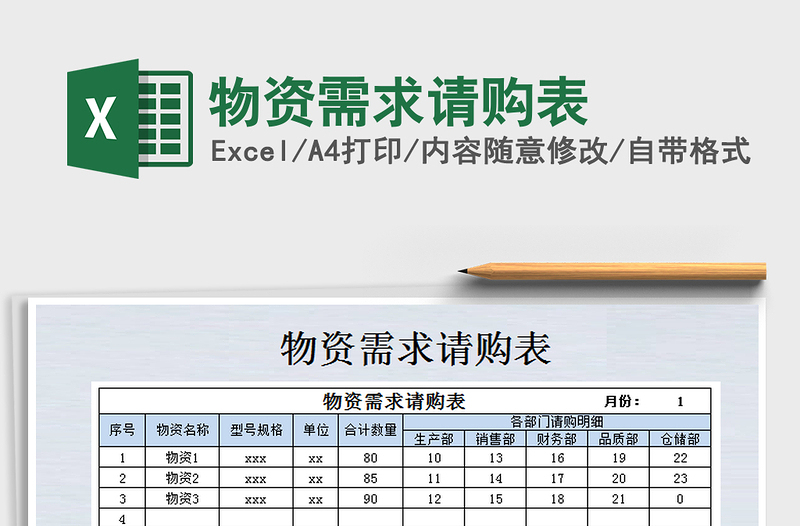 2021年物资需求请购表