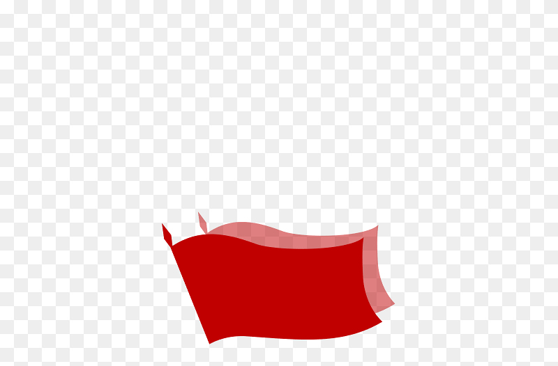 红色旗帜形状文本框标题框装饰免抠元素素材