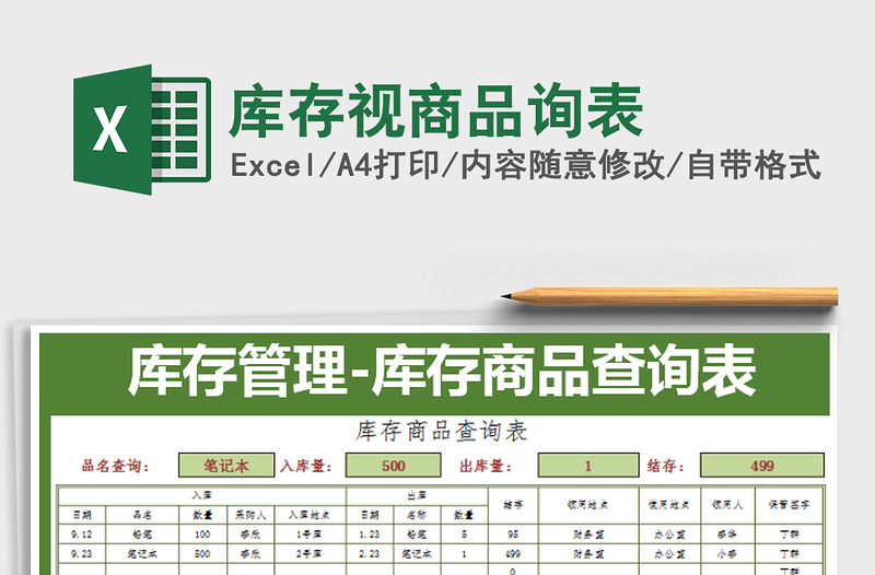 2022年库存视商品询表