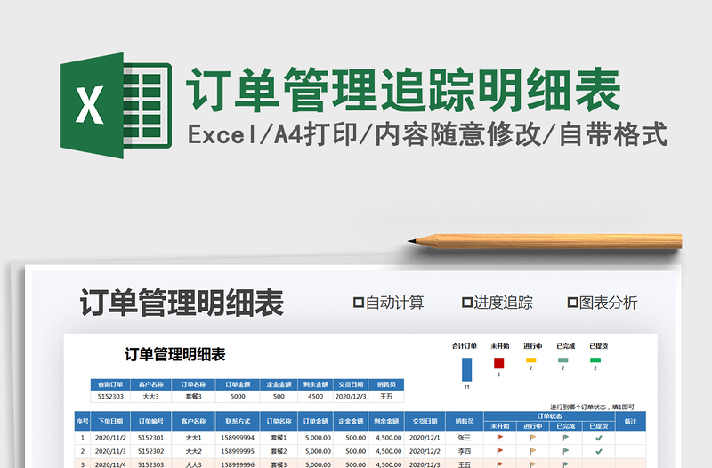 2021年订单管理追踪明细表