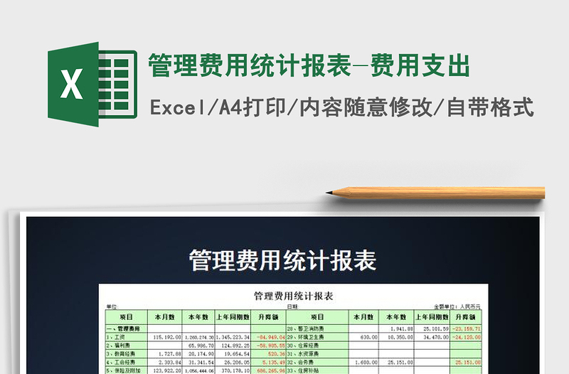 2021年管理费用统计报表-费用支出