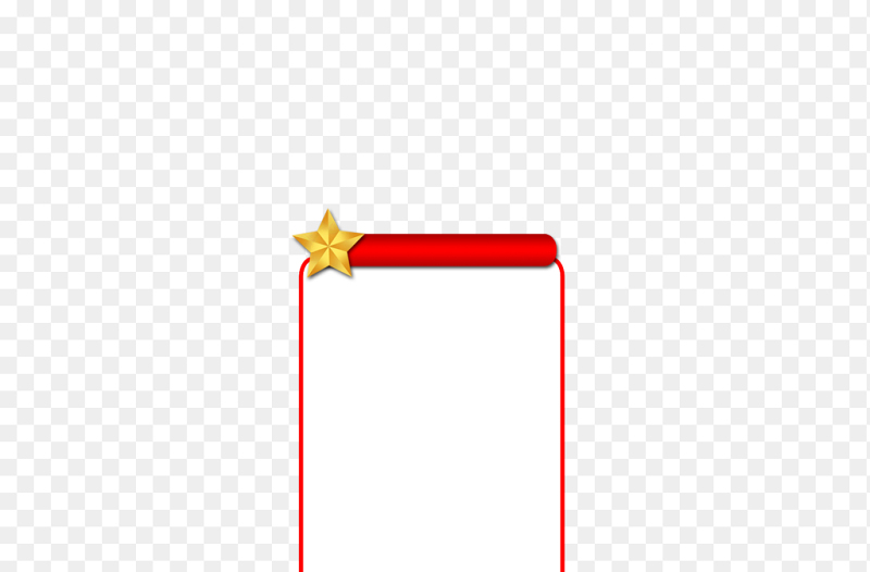 红色边框五角星装饰文本框免抠元素素材
