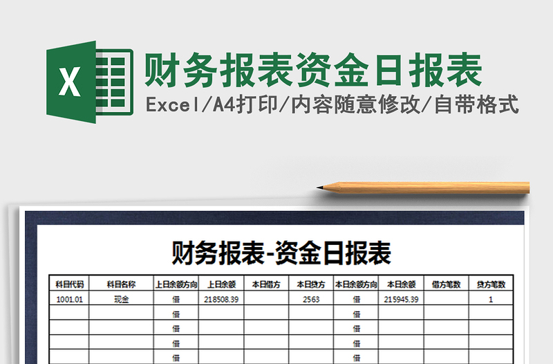 2021年财务报表资金日报表