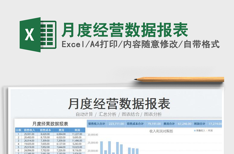 2023月度经营数据报表免费下载