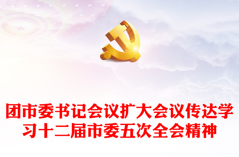 大气创意团市委书记会议传达学习十二届市委五次全会精神PPT课件(讲稿)