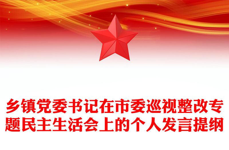 乡镇党委书记在市委巡视整改专题民主生活会上的个人发言提纲