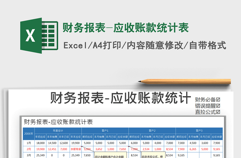 2021年财务报表-应收账款统计表