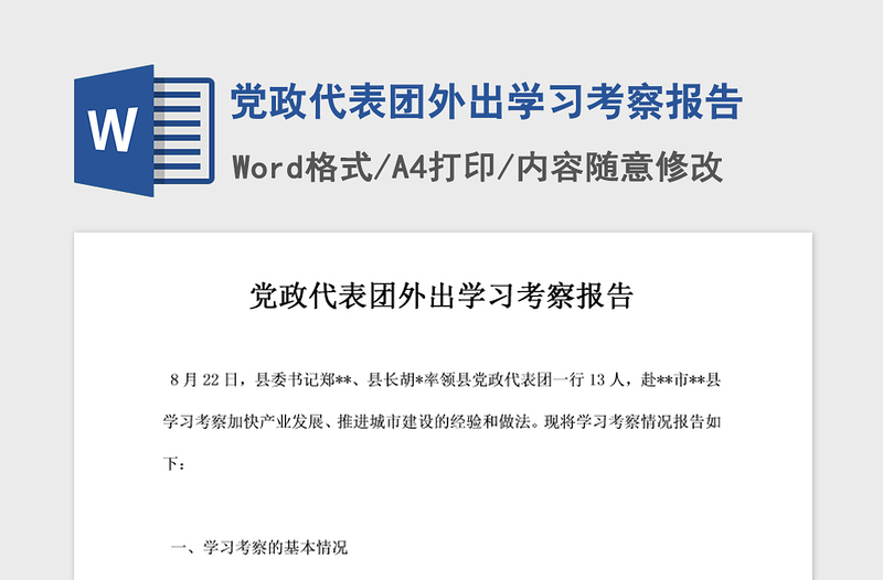 2021年党政代表团外出学习考察报告